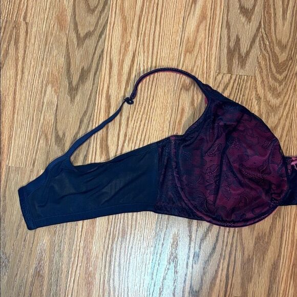 Cacique Navy Lace Hot Pink Underwire Bra,, 44DD - Picture 6 of 7